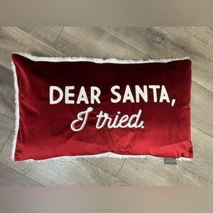 Chic “Dear Santa I Tried” Christmas Velour Pillow